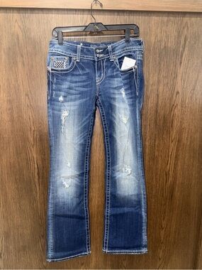 Miss Me Boot Cut Flare Distressed Jeans Size 28
